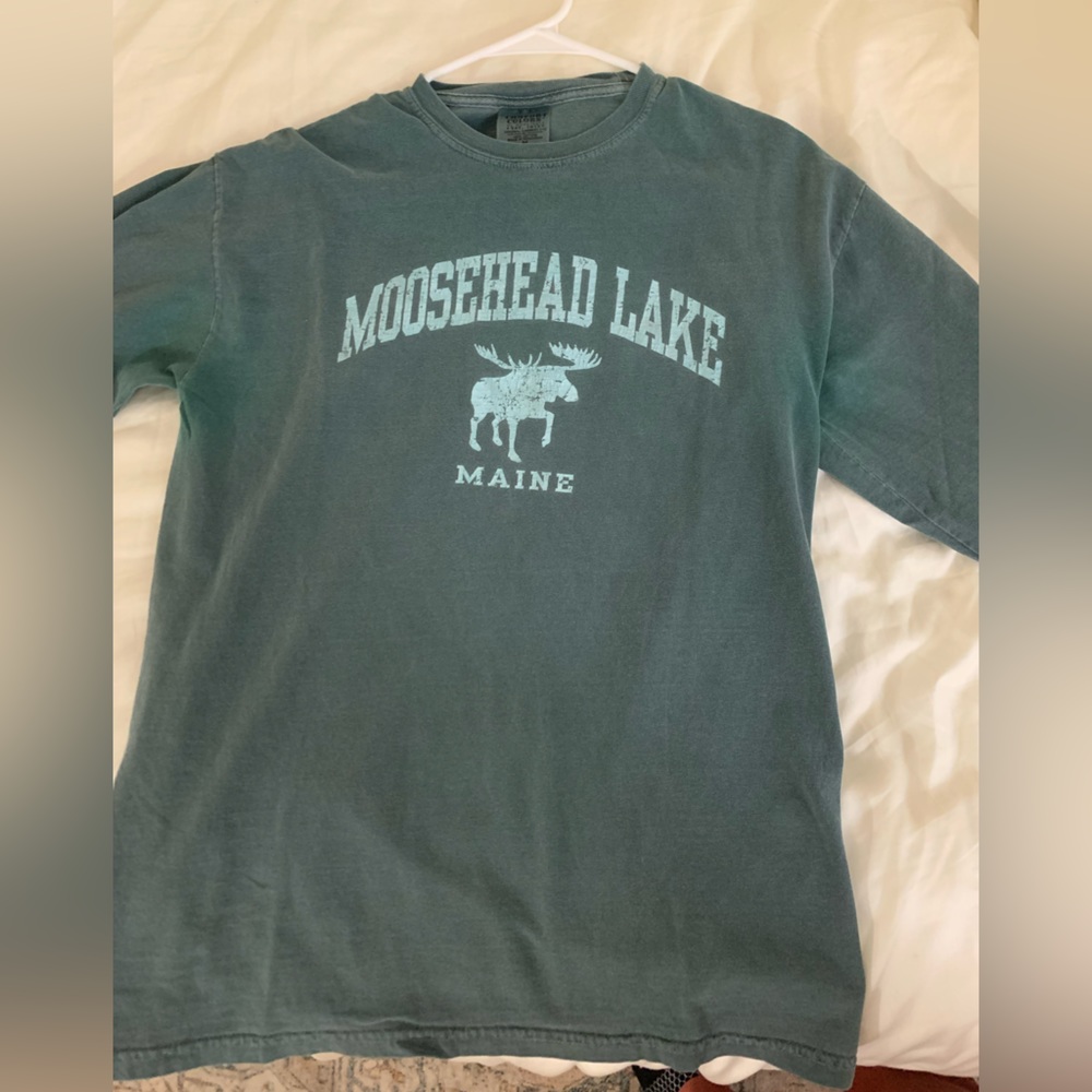 Moosehead Lake Green Long Sleeve Cotton Top